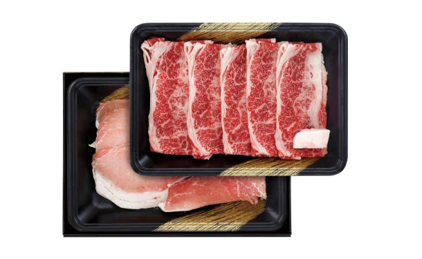 「黒毛和牛と黒豚のすきやき肉セット」計400g(SH-953) - Image 2