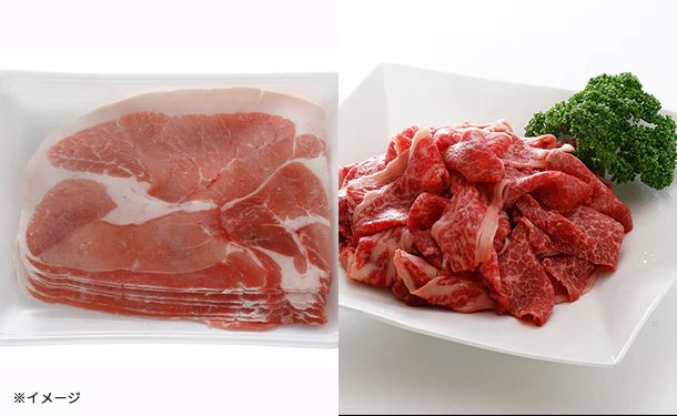 宮崎県産「訳あり 豚コマ切れ&黒毛和牛コマ切れセット」500g×2パック(OB185C1732A3)