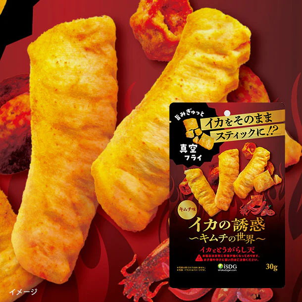 「イカの誘惑 イカ&唐辛子天ぷら キムチ味」30g