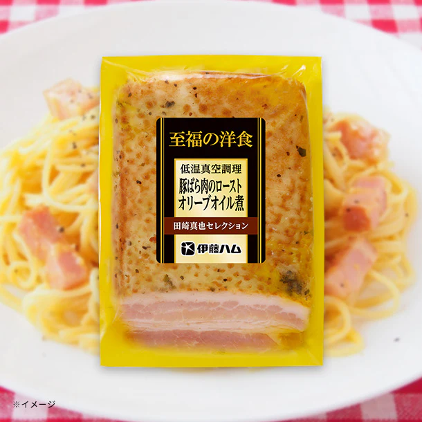 伊藤ハム「至福の洋食 低温真空調理豚ばら肉のローストオリーブオイル煮」250g