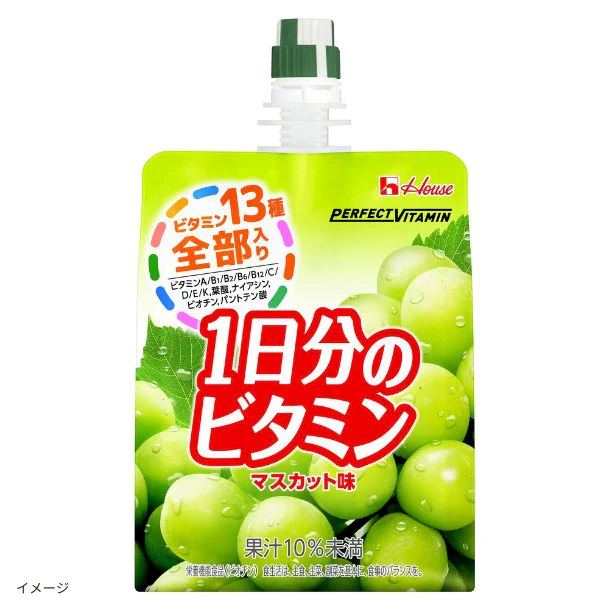 ハウスウェルネス「1日分のビタミン ゼリー マスカット味」180g